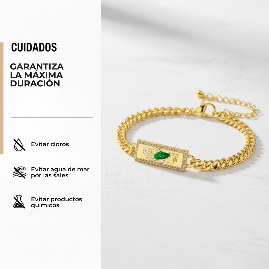 Pulsera de San Judas Tadeo ajustable de oro laminado