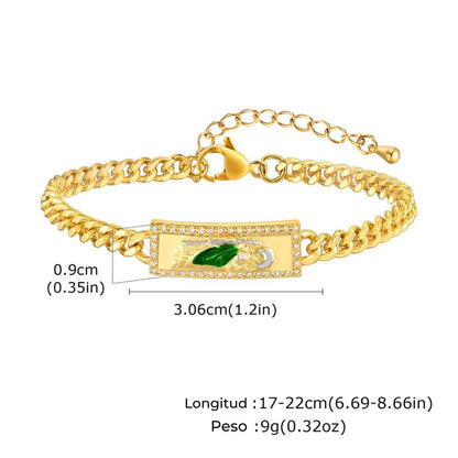 Pulsera de San Judas Tadeo ajustable de oro laminado