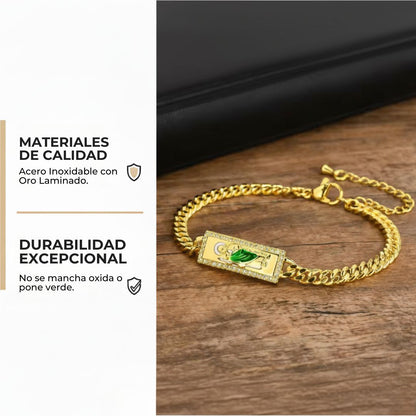 Pulsera de San Judas Tadeo ajustable de oro laminado